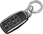 MAX COOL Zinc Alloy Car Remote Key Fob Case Cover Key Shell Replacement Suitable for Chery Omoda 5 (Black&Sliver)