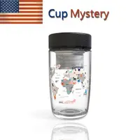 在飛比找ETMall東森購物網優惠-美國cup mystery進口商務皮質杯蓋卡通地圖茶隔高硼硅