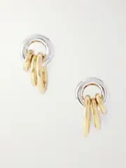 [Laura Lombardi] Laura Lombardi - Aria Rhodium- And Gold-plated Recycled Earrings - Silver - One size One size Silver