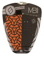 Shapers Tailpads Matt Banting Pattern 2 Piece Traction Pad (Black/Orange 1)
