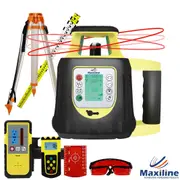 Maxiline Dual Grade Digital Self Leveling Rotating Rotary Laser Level + Tripod Staff FRE208