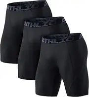 [ATHLIO] Men’s Compression Shorts 3 Pack | Quick Dry & Stretch Base Layer for Training