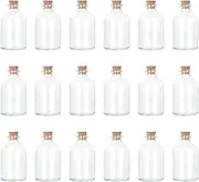 Magic Season Decorative Round Glass Bottles with Cork Stoppers (18 Pcs / 50 ml)