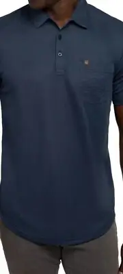 NWT Travis Mathew Blue Like A Local Pocket Golf Polo Shirt Mens Medium