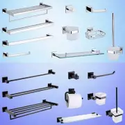 Bathroom Square Hand Towel Rail Rack Roll Holder Brush Toilet Paper Robe Hook