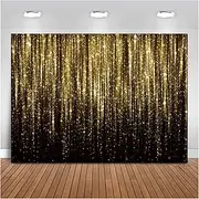Black Gold for Adult Kids Birthday Party Photo Backdrop Decorations Banner Streamer Flash Banner Party Photography 7x5ft