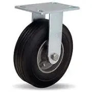 R-8208-SU Hamilton Cush-N-Flex Rigid Caster: 8" Super-Flex Rubber (60A) on Alumi