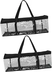 2pcs Waterproof Storage Container Handles Organizer Sleeve for Books Video Games Albums Plastic Carrying Bag
