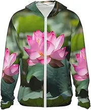 [LHBWCVN] UPF 50+ Light Jacket Full Zip Sun Protection Hoodie for Women Men Long Sleeve Flowers Sun Shirts
