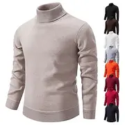 Men's Pullover Sweater Jumper Ribbed Knit Regular Tops Knitted Slim Fit Plain Turtleneck Knitwear Minimalist Casual Daily Wear Clothing Apparel Fall Winter Win