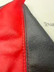 Black Red Custom Leather Shift Boot Cover for Chevy Camaro 2014 2015 SS LT ZL1