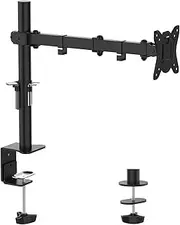 GRIFEMA Single Monitor Arm Desk Mount for 13" to 32" Screens, Ergonomic Single Monitor Stand Height Adjustable, 2 Mouting Options with Tilt Swivel Rotation, Max. Load 10kg, VESA 75x75 100x100 GB2001-1