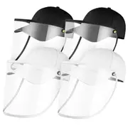4X Outdoor Protection Hat Anti-Fog Pollution Dust Protective Cap Full Face HD Shield Cover Adult Black/White LUZ-HatAdultBLK-WHTX2