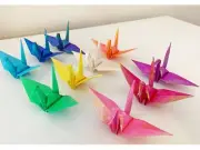 Free Shipping* 10 Large Origami Cranes in Shiny Glitter Origami Paper