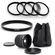 55mm Super Fish Eye 0.18x,Macro Kit for PANASONIC LUMIX DMC-FZ50 DMC-FZ30,NEW,US