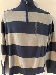Tommy Hilfiger Men’s turtleneck sweater in grey/blue size XL