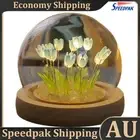 Artificial Tulip Flower Night Light DIY Table Lamp Christmas Gifts (Blue) AU