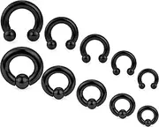[Ocptiy] 6G 8G 12G 14G 16G PA Ring Horseshoe CBR Circular Barbell 316L Surgical Steel Internally Threaded Pierced Body Jewelry for Women Inner Diameter:10mm 12mm 14mm 16mm