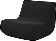 Fireside Chair Cover, Stretch Armless Lounge Chaise Slipcover Lazy Floor Sofa Couch Furniture Protector Bean Bag Couch Cover with Elastic Bottom for Living Room Bedroom(Black)
