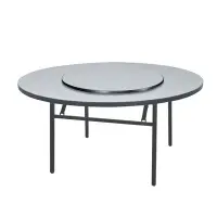 在飛比找Yahoo!奇摩拍賣優惠-【KA318-1】碎石白彈簧折腳桌4尺桌(2.5尺轉盤鋁圈1