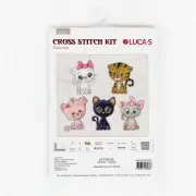 KittyCrafts Cross Stitch Kit: Purrfect Playtime with Toys & Kittens! #JK033