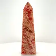 Red White - RHODOCHROSITE Mineral, Crystal, Rock Tower