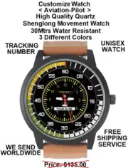 Customize Watch Aviation-Pilot Quartz Shenglong Movement 30Mtrs Water Resistant