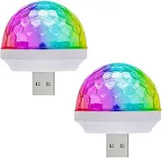 Mini USB Disco Ball Party Light Portable DJ Stage LED Light Strobe Lamp Club Car USB Ambient Light, Suitable for Christmas/Halloween/Home Interior
