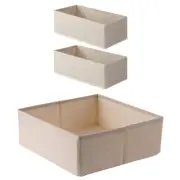 3 Pcs Underwear Storage Box Cloth Container Fabric Bins Sundries Holder