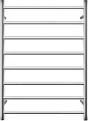 Heated Towel Rail, Towel Rack Warmer 8 Rungs Round Electric Heated Towel Rail,Bath Towel Heater Dryer,Towel Drying Rack Waterproof IP55 & SAA Approved 600 * 820mm(8 Rungs Round Silver)
