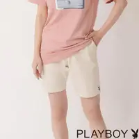 在飛比找momo購物網優惠-【PLAYBOY】LOGO織帶休閒褲(米白色)