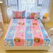 Velvet Fitted Sheet Home Mattress Cover Bedsheet 120x200 Cartoon Style Bedspread,A,19,Single 90x200cm