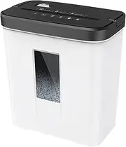 5-Sheet Automatic Cut Paper Shredder for Home Office Use, Shreds Paper/Card Shredded Paper Machine with 12l Pull Out Bin, One-Touch Forward/Reverse, 4 * 25mm Shredding Effect White