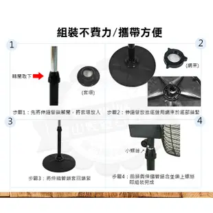 金展輝16吋360度旋轉立扇 電風扇 風扇 電扇A-1611