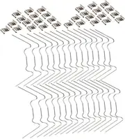 Stainless Steel Greenhouse Fixing Clip 60pcs Z-Overlap Clips for Glass Panels Garden Spring Wire Clamp