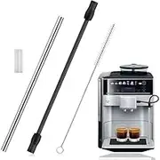 Compatible with Siemens EQ6, Replacement Part of EQ6 Milk Hose, Stainless Steel Milk Tube and Cleaning Brush Set Compatible with Siemens Eq6 Series, Bosch Veroaroma Fully Automatic Coffee Machine