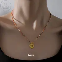 在飛比找蝦皮商城精選優惠-Gina【蝶戀花】蝴蝶吊墜手工串珠項鍊 氣質百搭蝴蝶項鍊 女