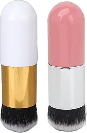 Foundation Brush Soft Silky Liquid Blending High Density Wooden Handle Synthetic Makeup Pocket Size