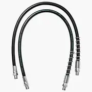 ATIVERE Grease Gun 2PCS 18" Spring Flex Grease Gun Hose, 10000 PSI High Pressure Quick Release Grease, Compatible with All Grease Guns 1/8" NPT Grease Gun Fittings