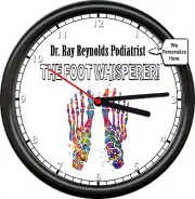 Personalized Name Doctor Podiatrist Office Feet Foot Whisperer Wall Sign Clock