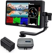 FEELWORLD F6 Plus V2 6 inch DSLR Camera Field Touch Screen Monitor with HDR 3D Lut 1920x1080 IPS 4K HDMI Input Output Include Battery