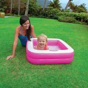 INTEX 57100 嬰幼兒水池 方型充氣游泳池 果凍色戲水池 浴盆 沙池 海洋球池 (8折)