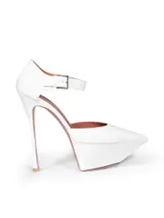 White Patent Yigit Platform Heels
