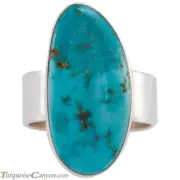 Navajo Native American Kingman Turquoise Ring Size 8 by Elgin Tom SKU226972