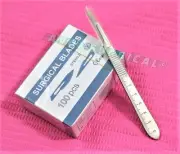 100 Scalpel Blades #11 +Scalpel Handle #3 W/Scale Surgical Dental ENT Instrument