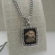 PETRICHOR Sterling Silver & Bronze Celtic Eagle Pendant Keith Jack 22" Chain Box