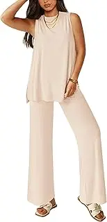 [PRETTYGARDEN] Women's 2 Piece Lounge Set 2025 Summer Casual Loose Tank Top Wide Leg Pants Matching Travel Outfits Tracksuit