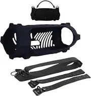 Silicone Protective Cover for Charge 6 Bluetooth Speaker Shockproof Portable Soft Cover Waterproof Rubber Pouch Protector Shell Travel Bag with Shoulder Strap & 2 Binding Straps