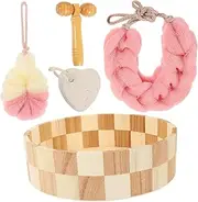 Vaguelly 1Set Bath Balling Supplies Foot Scrubbing Tool Kit with Exfoliating Gloves Grinding for Comfortable Body Care for Home Showers Relaxation
