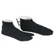 Japanese 10" Black Kimono Split Toe Tabi Socks w/ Kohaze Geta Zori Sandals